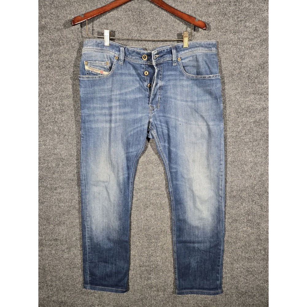 Diesel Safado Regular Slim Straight Jeans Men's Size 36 Blue Distressed Faded